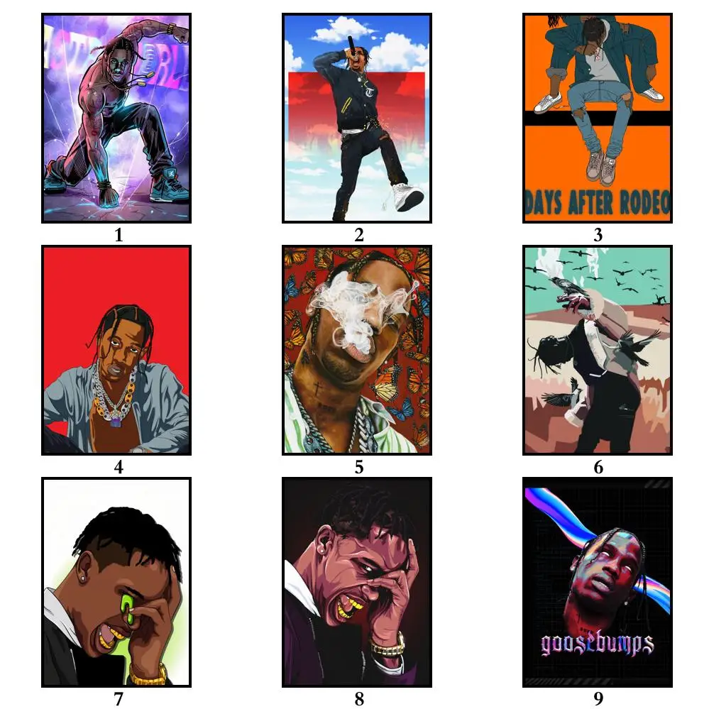 29 дизайнов белый бумажный плакат рэпера Тревиса Скотта альтернативная