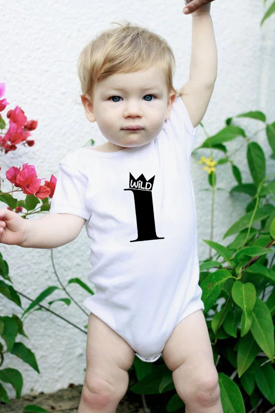 

Wild One Birthday New Design Short Sleeve Baby Bodysuit Baby Boys Girls Clothes Funny Baby Girls Cloth 0-24M