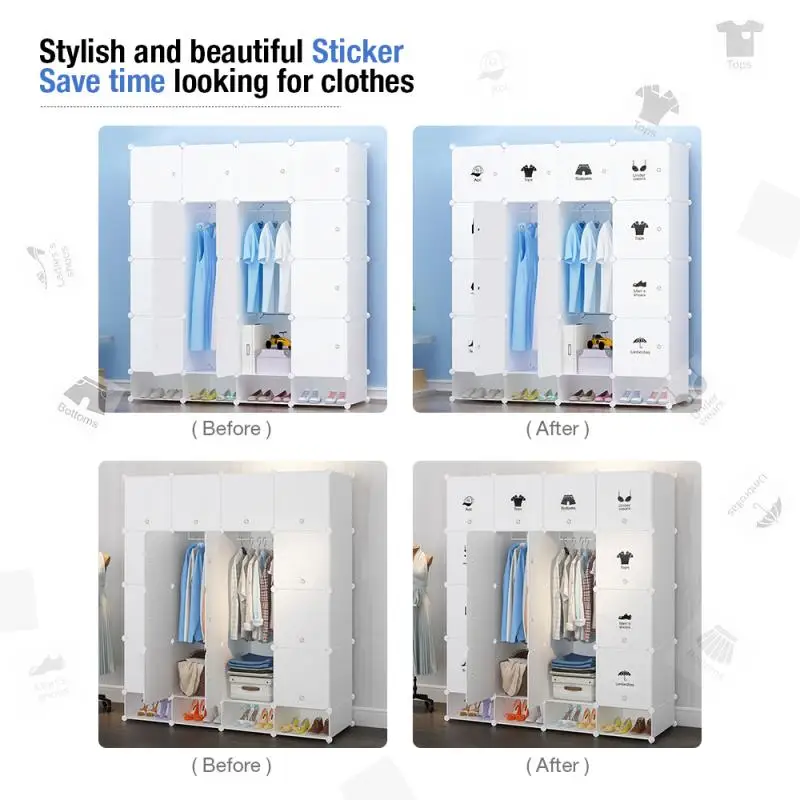 High Quality Plastic Clothes Shoes Cabinets DIY Wardrobes Bedroom Furniture 4/5/8 Layers Large Capacity Rack Shelf HWC | Мебель