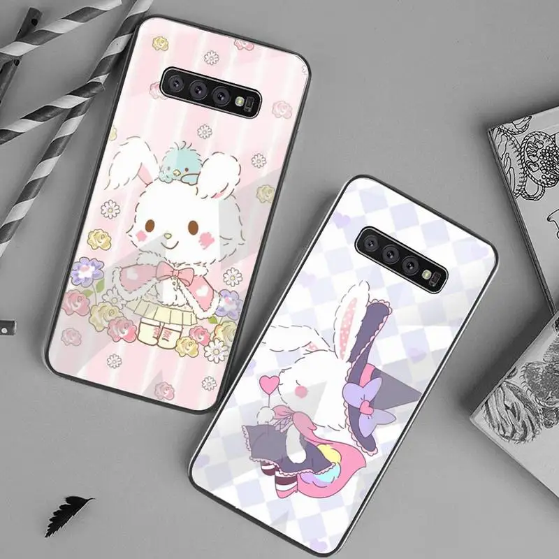 

Dabieshu Cute Rabbit Wish me mell Phone Case Tempered Glass For Samsung S20 Plus S7 S8 S9 S10 Plus Note 8 9 10 Plus