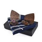 Linbaiway Мужская рубашка деревянный галстук-бабочка для мужчин s деревянный галстук-бабочка носовой платок запонки брошь наборы карманное полотенце шарф с коробкой