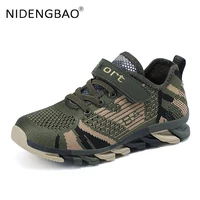 kids sneakers boys camouflage training shoes air mesh knitting breathable girls footwear outdoor lightweight running casual shoe