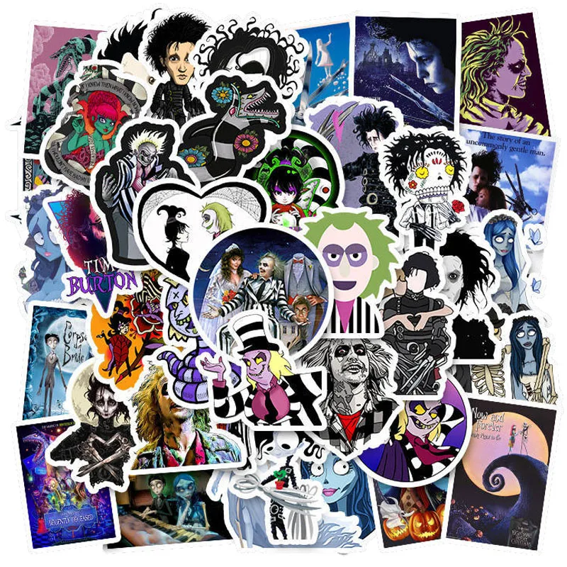 

50 PCS Pack Movies TV Edward Scissorhands Sticker Waterproof For on Suitcase Laptop Guitar Skateboard Phone Toy Cartoon Stickers