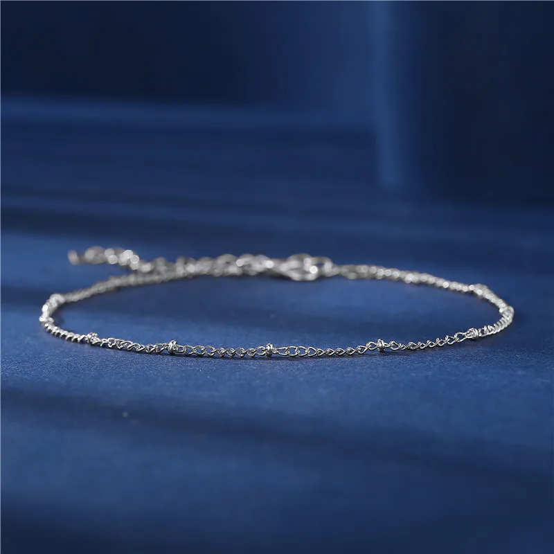 Женский браслет IF ME богемский минималистичный с бусинами и цепочкой на лодыжке