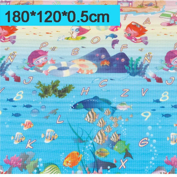 180cmX120cmX0.5cm Детские тренажерные залы и игровые коврики двусторонний Спортивный Коврик развивающий коврик для ползания толстый игровой коврик детский учебный коврик для детей - Цвет: 180cmX120cmX0.5cm