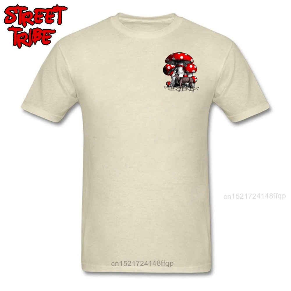 Мужские футболки 3D топ олень и гигантский гриб простой стиль футболка 100% хлопок