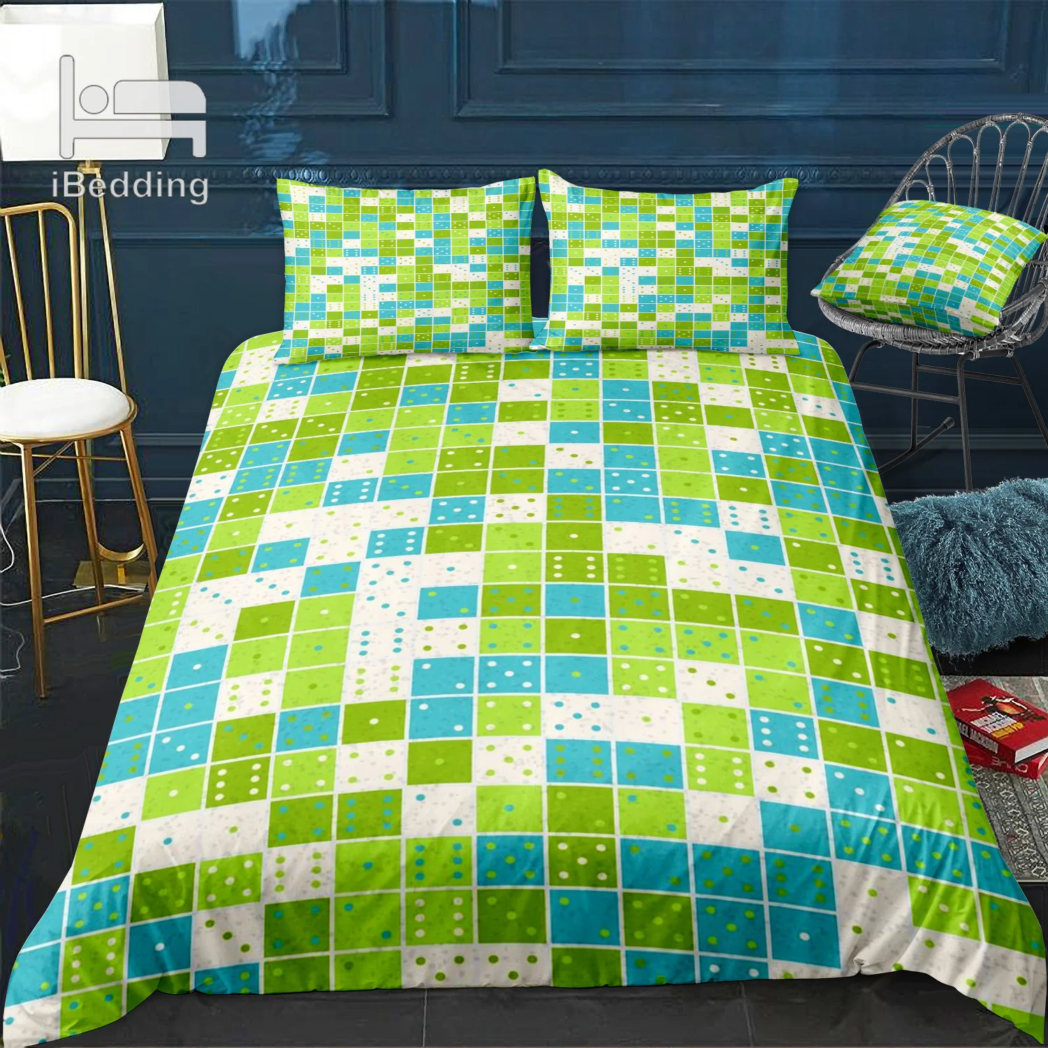 Комплект постельного белья с абстрактным рисунком роскошный двойной комплект