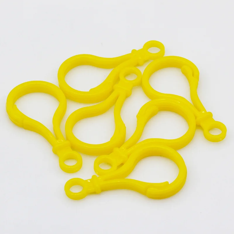 yellow 25x50 мм многоцветные пластиковые застежки-карабины, карабин, брелок для ключей, кошелек, игрушка, кукла, инструмент для изготовления ювелирных изделий - Цвет: yellow
