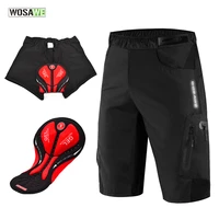 wosawe mens cycling padded shorts with non remove cycling underwear bike downhill mtb shorts loose fit sports bicycle short