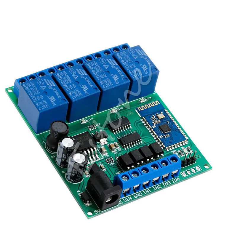 

DC 5V 9 12V 24V 4-Channel Bluetooth Module Relay Wireless Remote Control Switch E56B