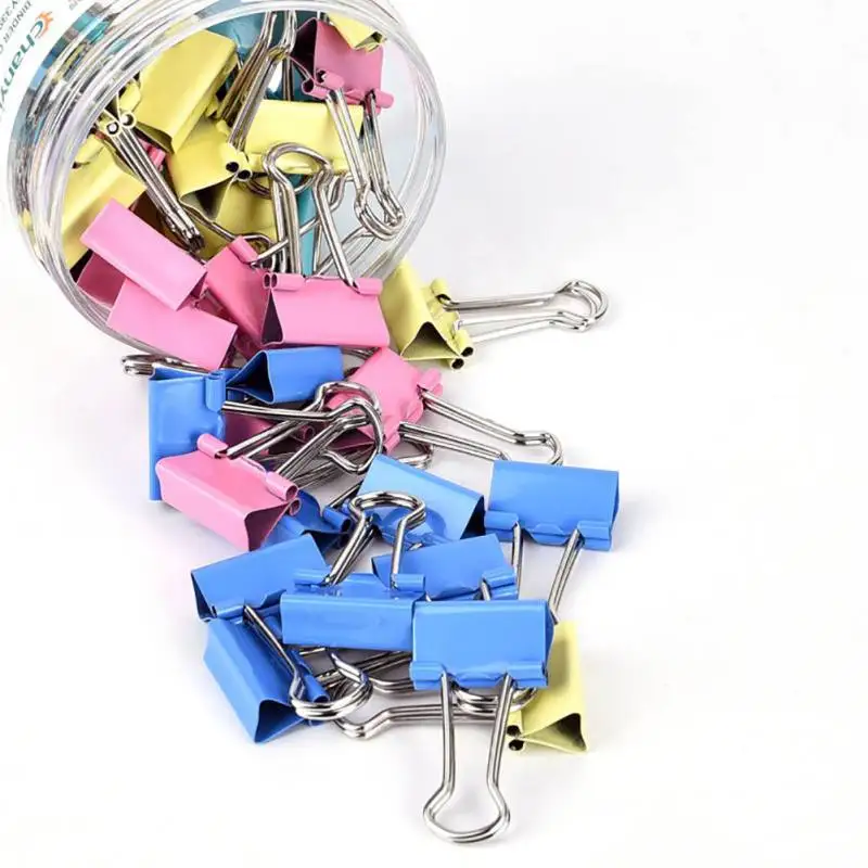 

durable recyclable metal binder clips 19mm Color Long Tail Clip a Box Of 40 Office Supplies Iron Clip Dovetail Clip paper clips