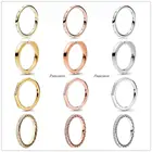 Аутентичные ювелирные изделия из стерлингового серебра 925 пробы с розовым золотом и надписью кольца сердце для женщин, ювелирные изделия для свадебной вечеринки в европейском стиле Pandora