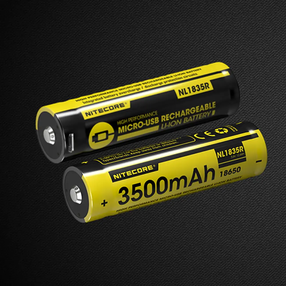 NITECORE NL1835R 3500 мА/ч Высокая производительность Встроенный Micro-USB зарядка Порты и