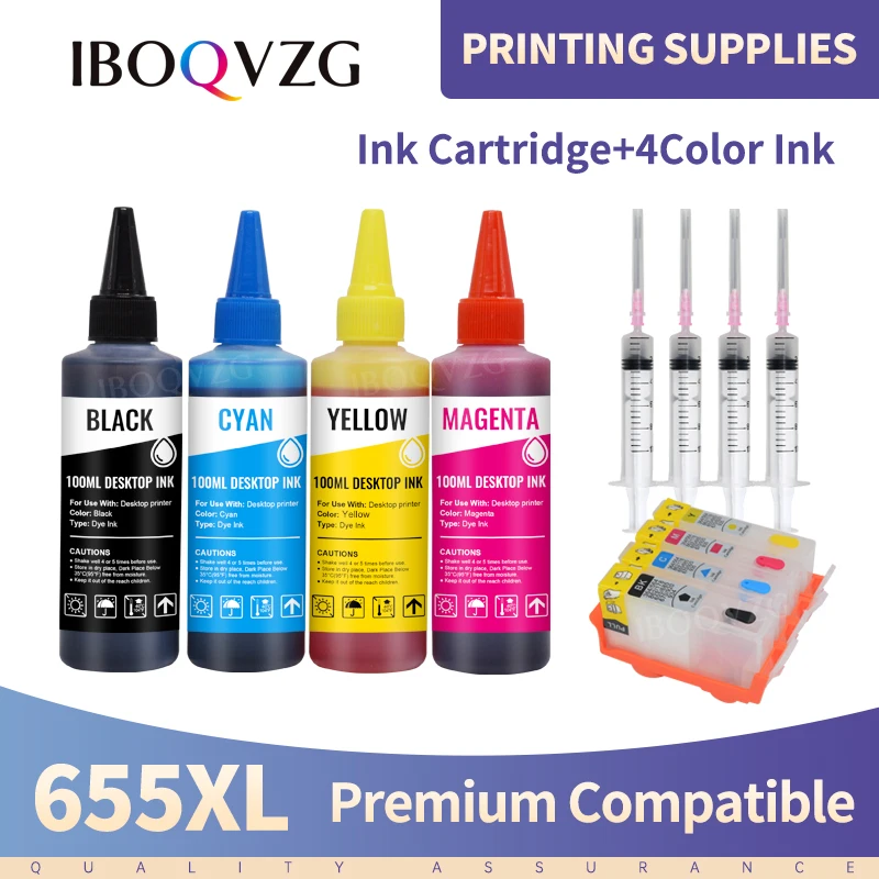 

IBOQVZG compatible for hp 655 for hp655 refillable ink cartridge FOR hp deskjet 3525 5525 4615 4625 4525 6520 6525 6625 printer