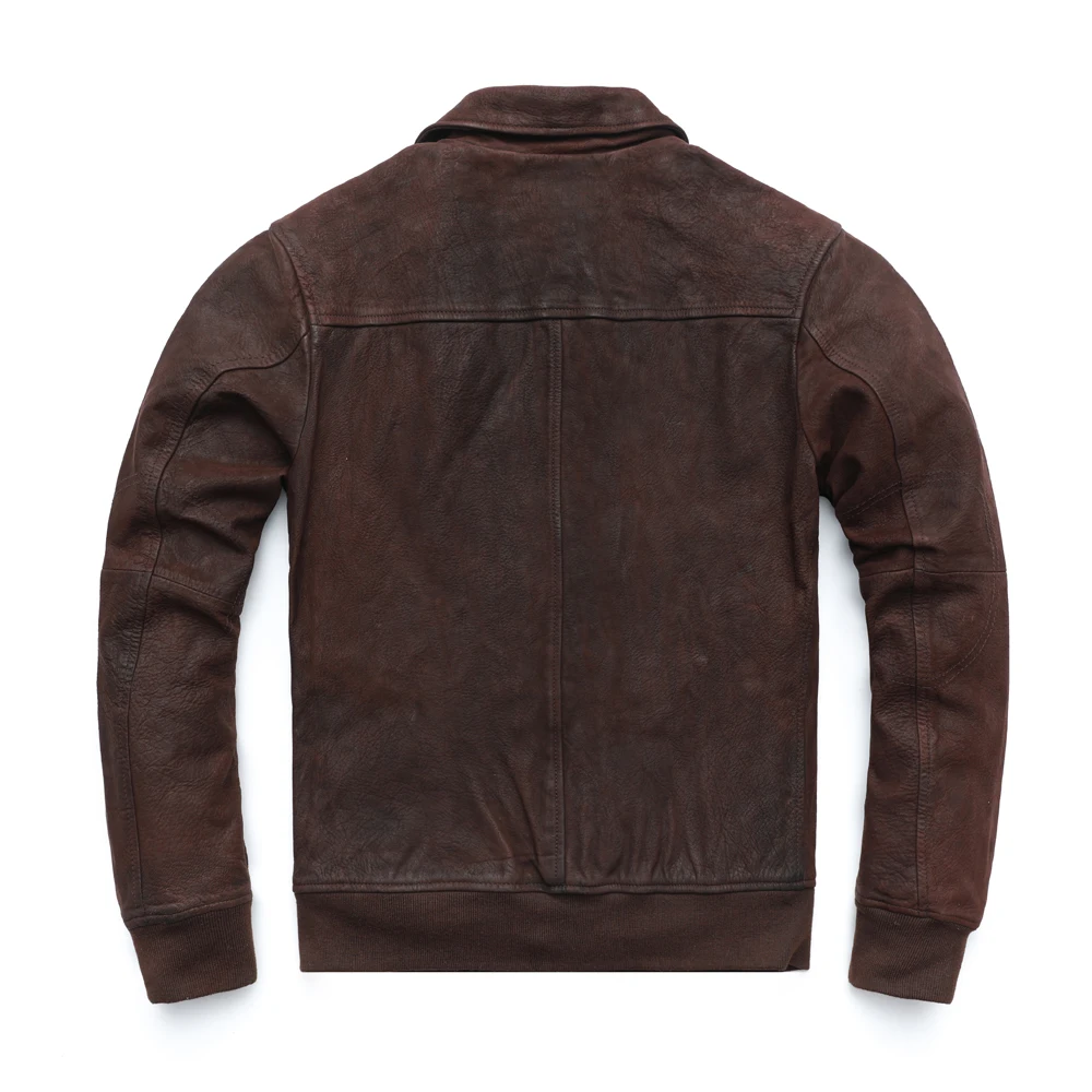 

Maplesteed Pilot Leather Jacket Men Air Force Flight A2 100% Genuine Cowhide Or Goatskin Male Leather Jacket Asian Size M228