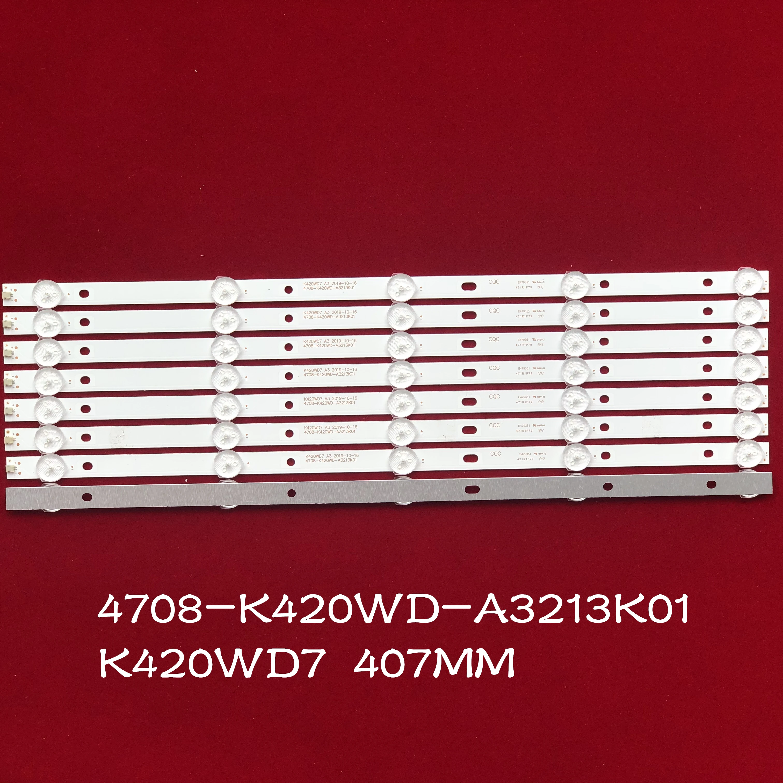 

8pcs/set 407mm LED Backlight Strips for 42" TV 42D59EDS 43U7750EV 43PFT4001/60 43PFT6100S/67 4708-K420WD-A3213K01 K420WD7