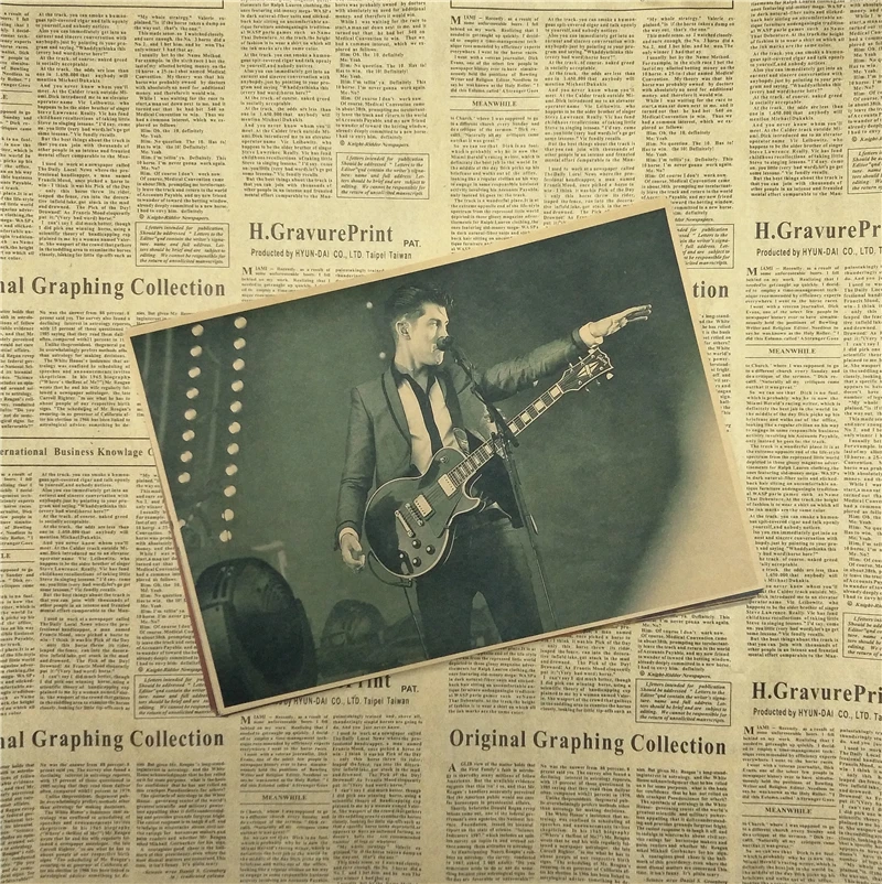 Винтажный постер арктические обезьяны коричневая бумага европейский и