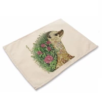 cammitever chinese style animals owl cat hedgehog parrot cock tiger fox coffee cup mat tea pad placemat table decor kitchen