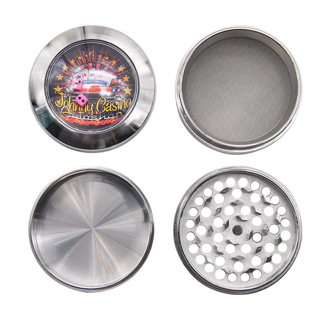 Цинковый сплав измельчители трав для курения с игра в кости окна 63 мм 4 шт.