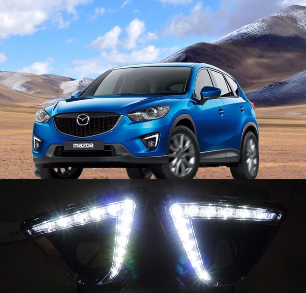 Для Mazda cx 5 cx5 2012 13 14 15 16 DRL Автомобильные светодиодные противотуманные фары