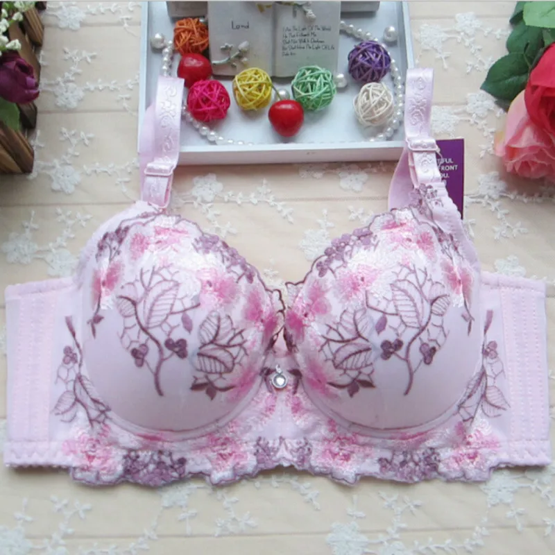 Благородный в ретро-стиле с цветочной вышивкой Отрегулировать бюстгальтер