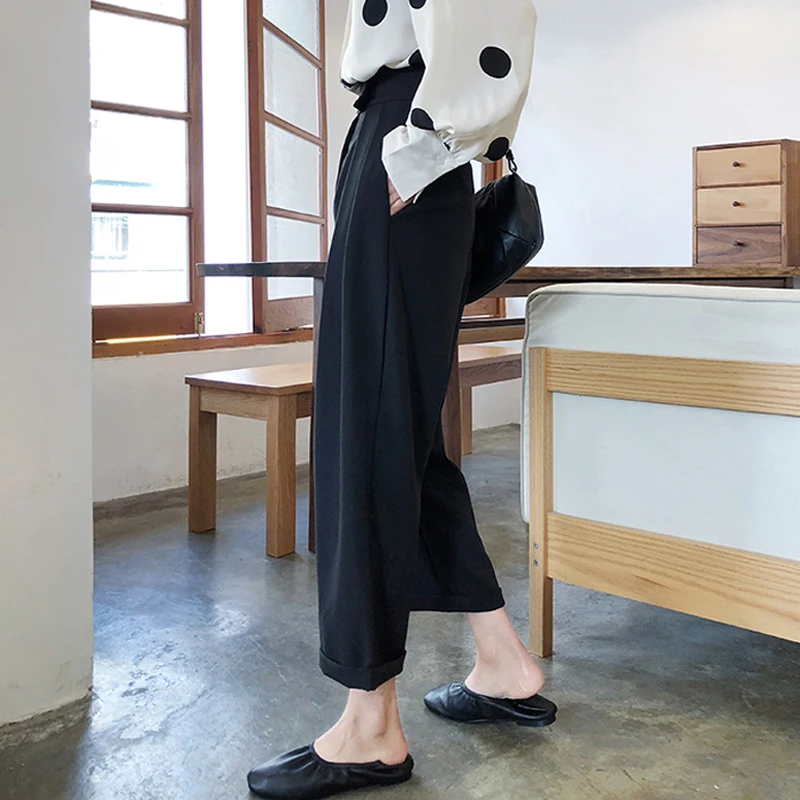 Mozuleva повседневные белые брюки для женщин с высокой талией свободные широкие