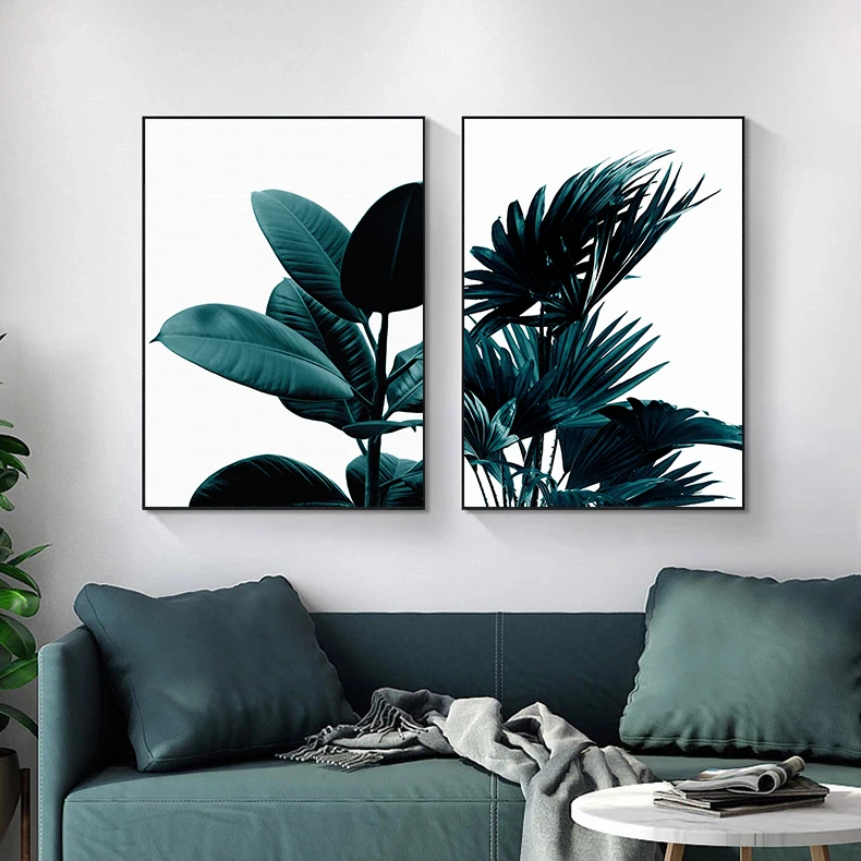 

Green Flower Modern Nordic Design Canvas Nature Plant Wall Art Abstract Picture Poster Painting for Home Poster and Print Decor