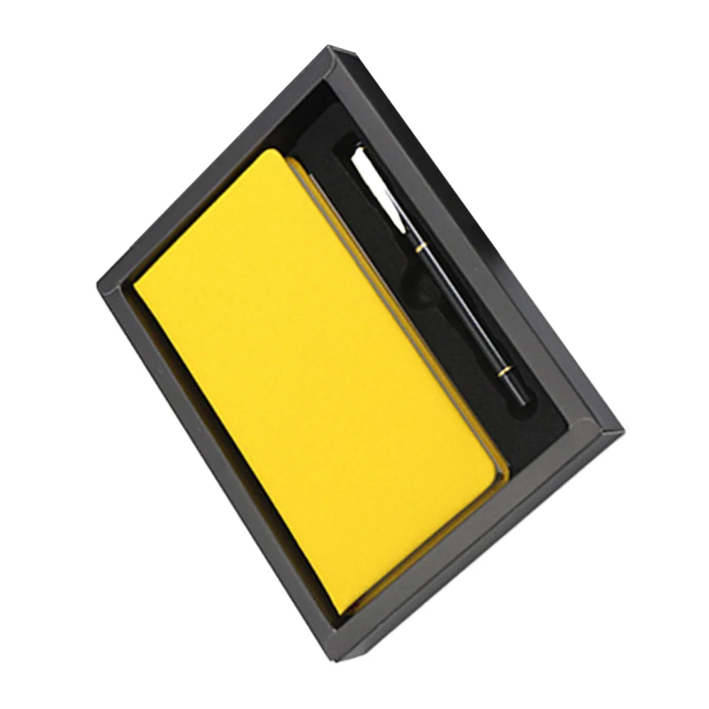 

PU Leather Business Notebook Notepads Set A6 Pocket Planner Fashion Schedule Checklist with Box and Pen for Home School Office (