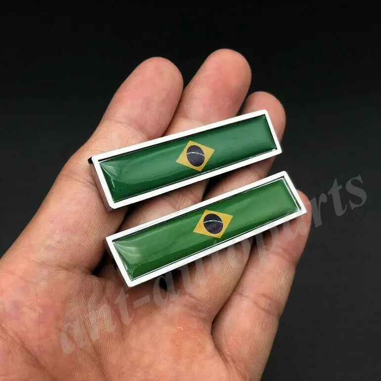 

2x Metal Brazil Brazilian Flag Emblem Badge Motorcycle Sticker Fairing