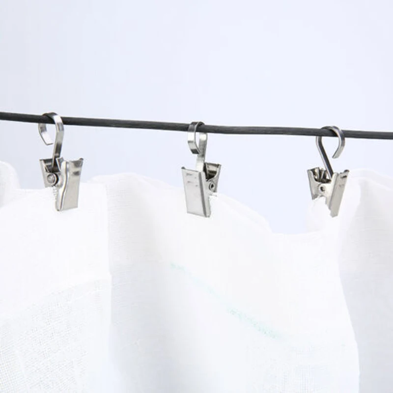 30 шт. зажимы для занавесок из нержавеющей стали металлические вешалки Крючки
