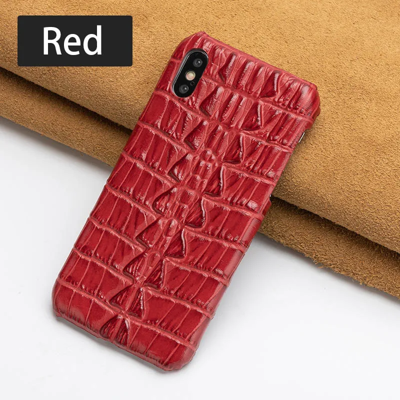 Red Tail Роскошный чехол для телефона из воловьей кожи для iPhone Xr 6 6s 7 8 Plus X Xs Max, чехол с текстурой крокодиловой задней панели для 6p 6s p 7p 8p - Цвет: Red Tail