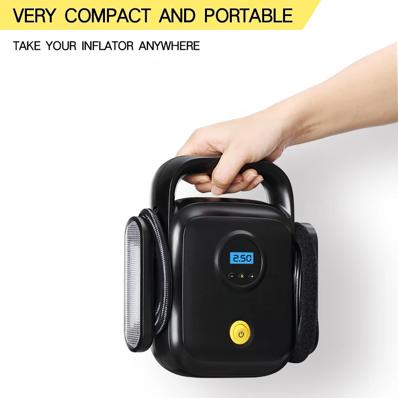 melhor Compressor De Ar Portátil Pneu Inflator Bomba De Ar Para Pneus De Carro Dc 12v Bomba De Pneu Com Luz Led Para Automóveis Moto Bicicleta