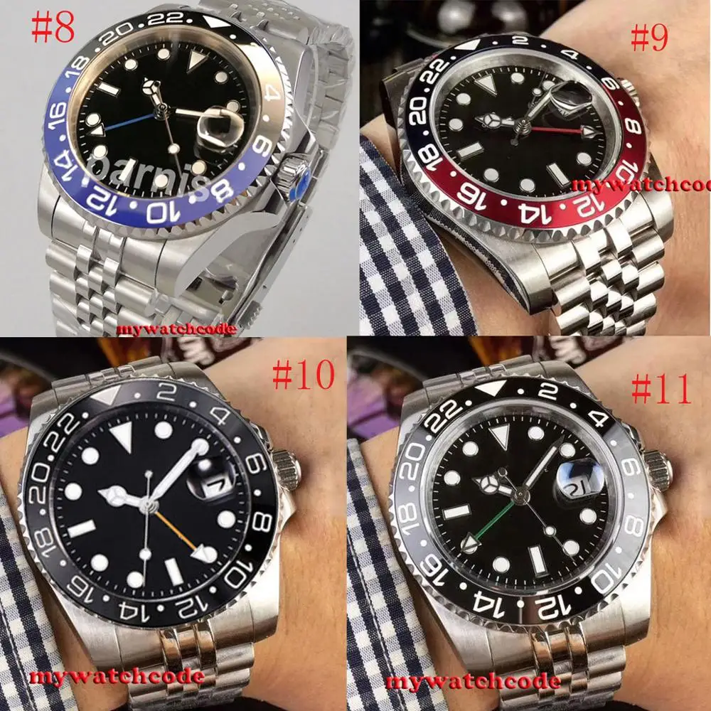 Часы мужские механические с черным циферблатом и сапфировым стеклом 40 мм |