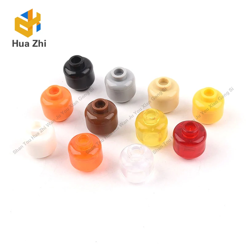 

10PCS 3626 Minifig Head Plain [Blocked Open Stud]Building Blocks Parts MOC DIY Education Build Toys Brick