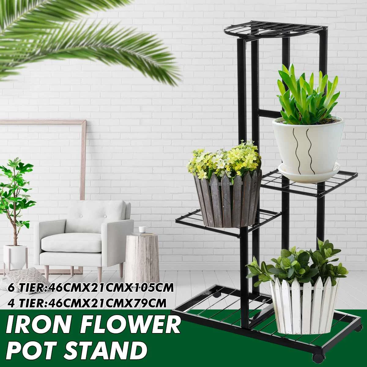 

6/4 Tier Multifunction Metal Flower Plant Stand Flower Shelf Rack Flower Pot Plant Stand Display Shoe Rack Shelves Bookshelf
