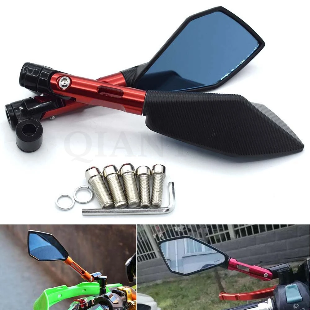 Universal CNC Aluminum Alloy Blue Glass Rearview Mirror Side for Ducati MONSTER 1200 2014 M1100/S/EVO | Автомобили и мотоциклы