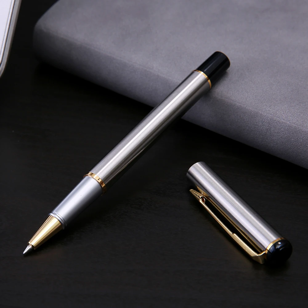

High quality 801 stainless steel GOLDEN school Rollerball Pen ink pen ball point pen Stationery Office school supplies Writing