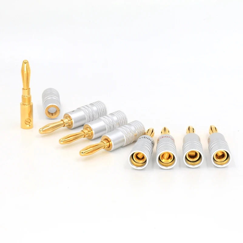 Виборг X24 шт. 4 мм штекеры банановых динамиков позолоченный винт 24 К Удлинительный