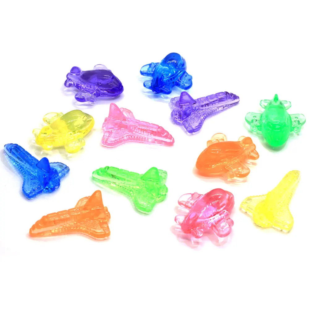 

100/500g Mix Jelly Colors Acrylic Airplane Beads Chunky Aeroplane Helicopter Charms For Diy Kids Birthday Party Decor