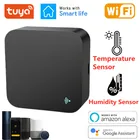 Пульт дистанционного управления Tuya Smart, Wi-Fi, датчик температуры и влажности, для кондиционера, телевизора, DVD, переменного тока, работает с Alexa, Google Home