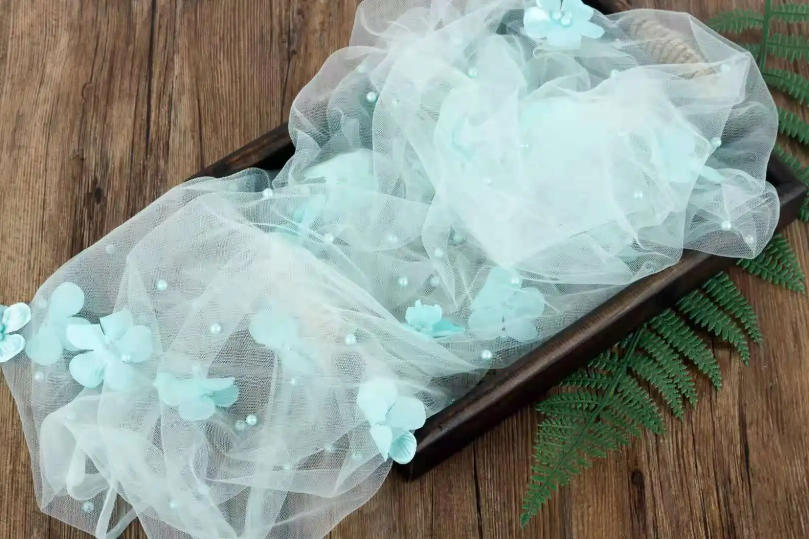 Envoltura de perlas para fotograf&iacute;a de reci&eacute;n nacido, accesorios de flores, envoltura de encaje para sesi&oacute;n de fotos, manta de tul para reci&eacute;n nacido-4