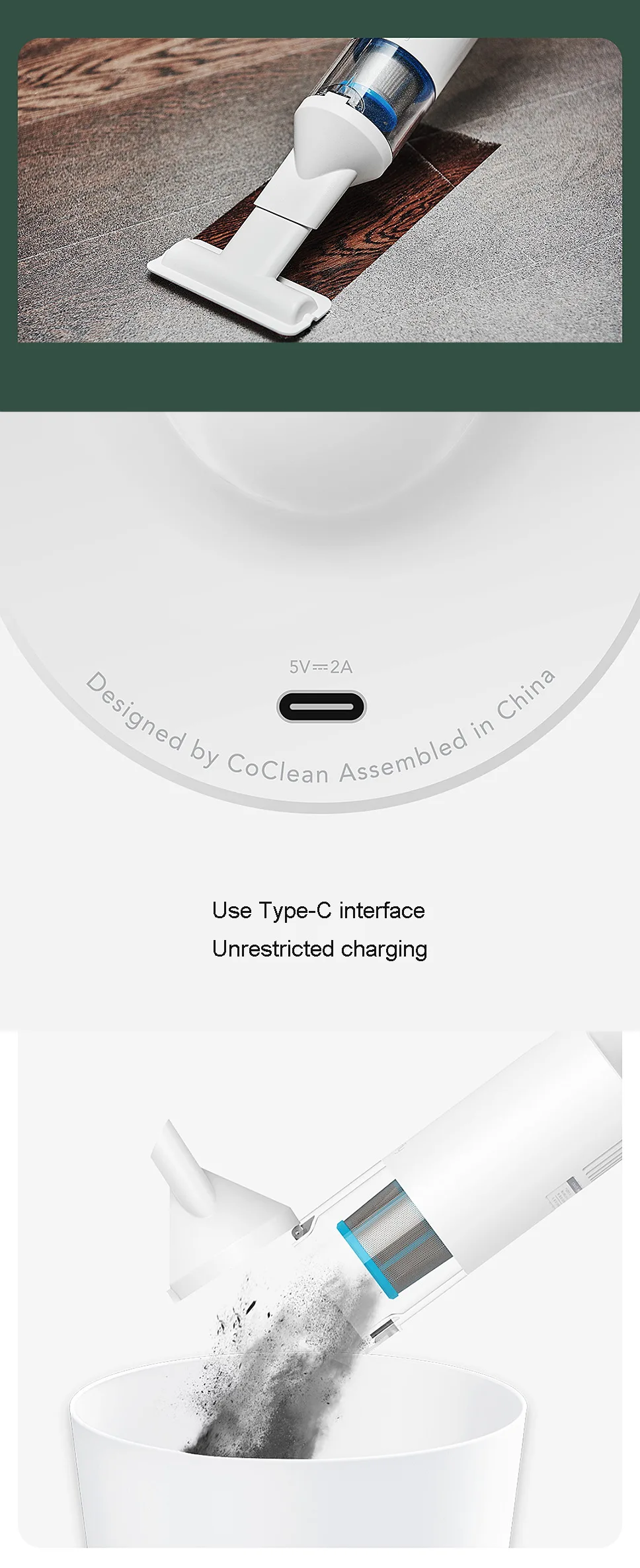 Новейший XIAOMI MIJIA Coclean пылесос 120 Вт 16800Pa 40AW Ручной беспроводной супер сильный всасывающий Пылесос без шума для дома и автомобиля