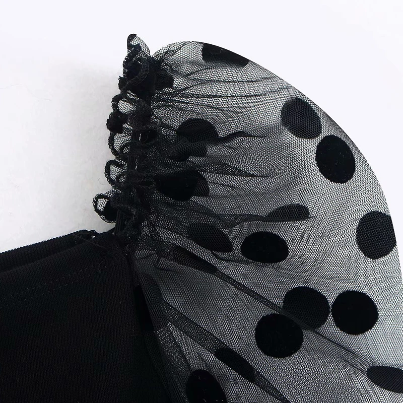 Spring Women's Blouse Shirt Vintage Sexy Square Collar Polka Dot Women Tops and Blouses Clothing for Ropa Mujer | Блузки и рубашки