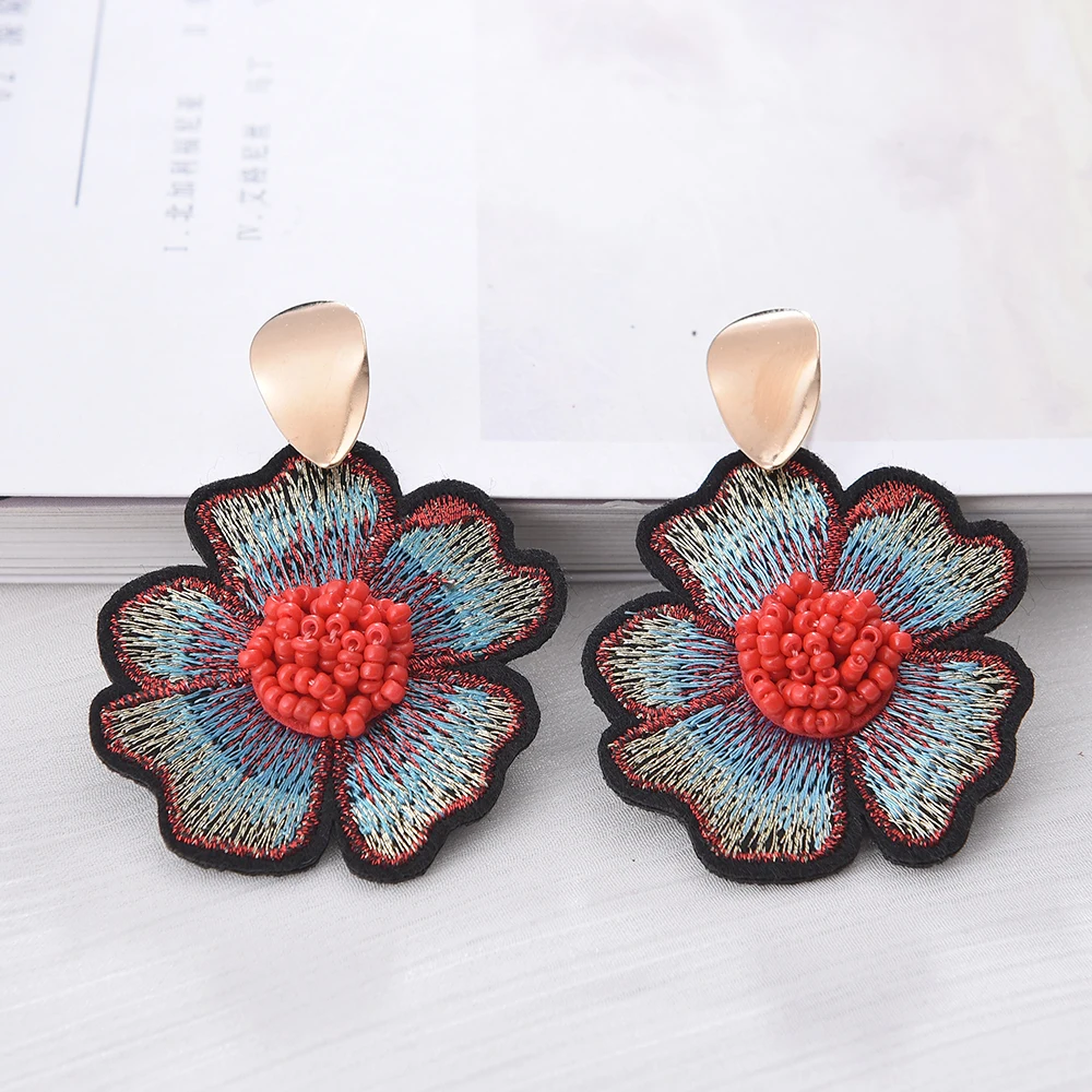 Ztech Bohemia Cloth Flower Shape Mix Color Beads Fashion Jewelry For Women Girls Vintage Wedding Accessories Brincos Wholesale | Украшения