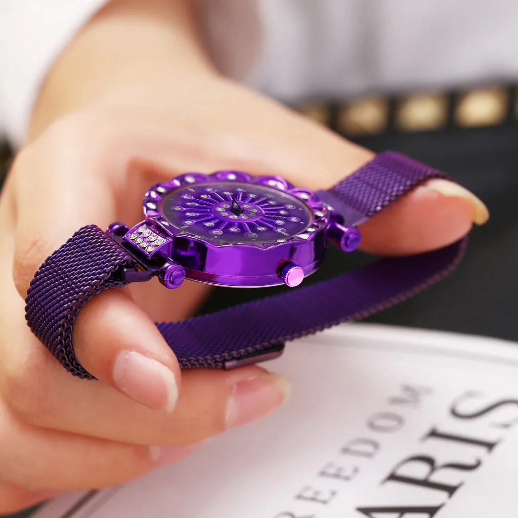 Часы Vansvar женские кварцевые с магнитной пряжкой часы из нержавеющей стали