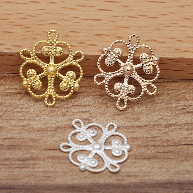 50 шт 15 мм латунные выдалбливают цветок кусок филигранные обертывания