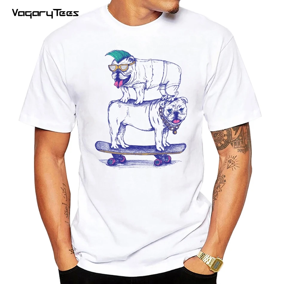 Забавная футболка крутая мопса для катания на роликах двойная собака осмелится