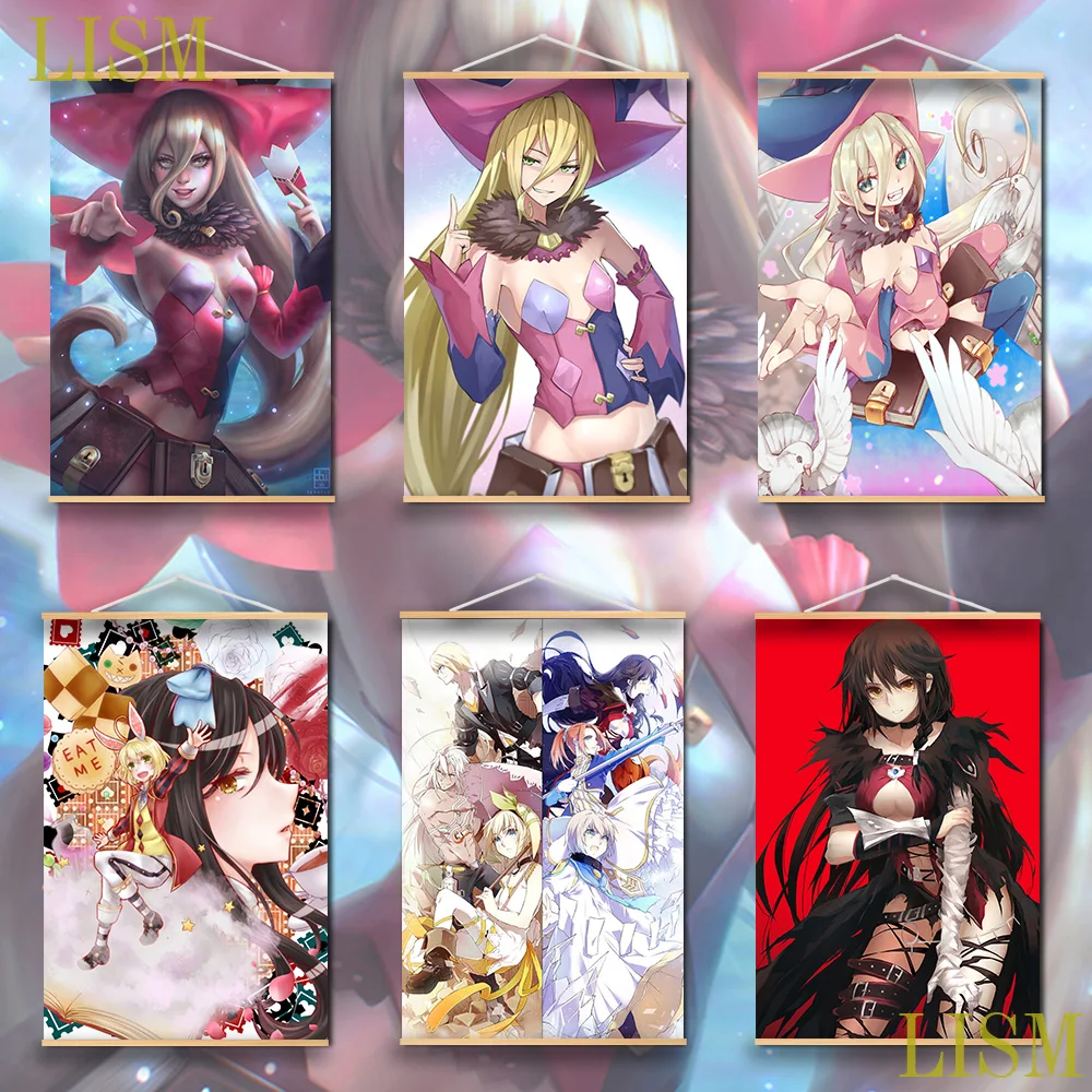 

Tales of Berseria Velvet Crowe Magilou Anime manga wall Poster solid wood hanging scroll with canvas painting