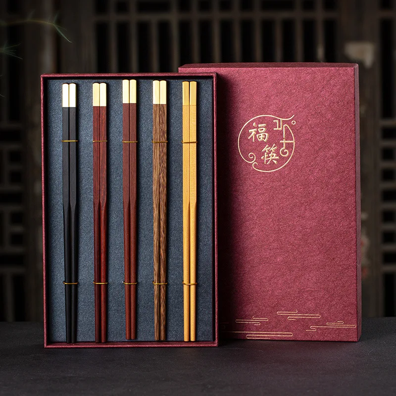 

Premium High Quality Natural Red SandalWood Chopsticks Gift Box Packaging Household Cutlery Tableware Set Chinese Chopsticks