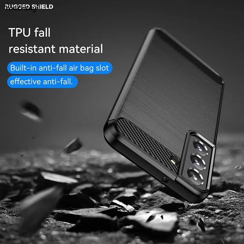 Carbon Fiber Case For Samsung Galaxy S22 Cover For Samsung Galaxy S22 S21 FE Plus Soft Silicone Phone Bumper For Samsung S22